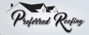 Preferred Roofing logo with house silhouette design.